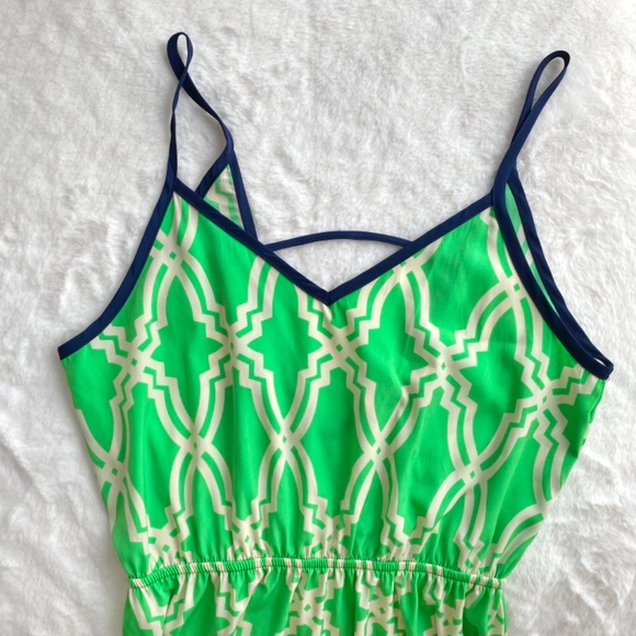 Excellent Condition Francesca’s Boutique Green & White Maxi Dress - Picture 5 of 14